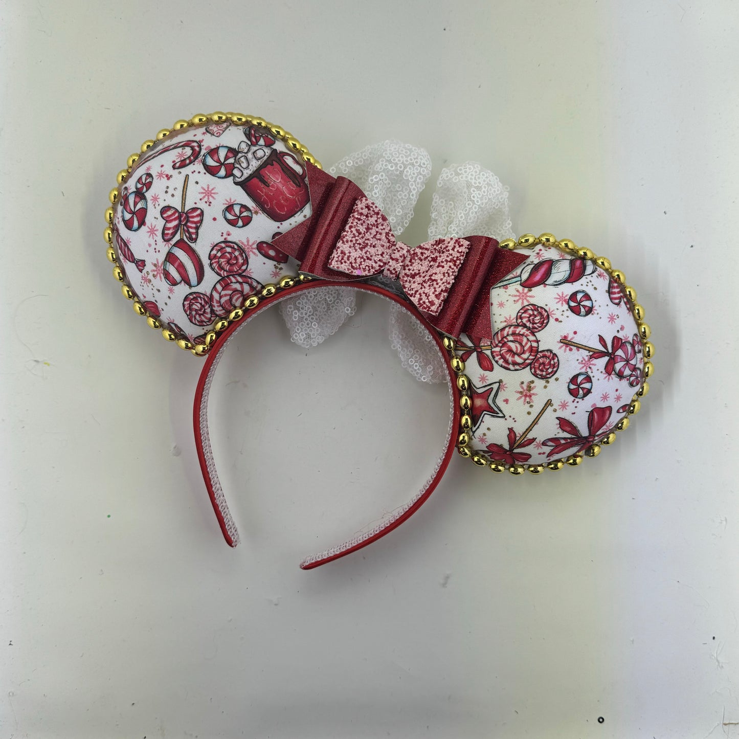 Peppermint Mouse Elements w/ White Bow Ears