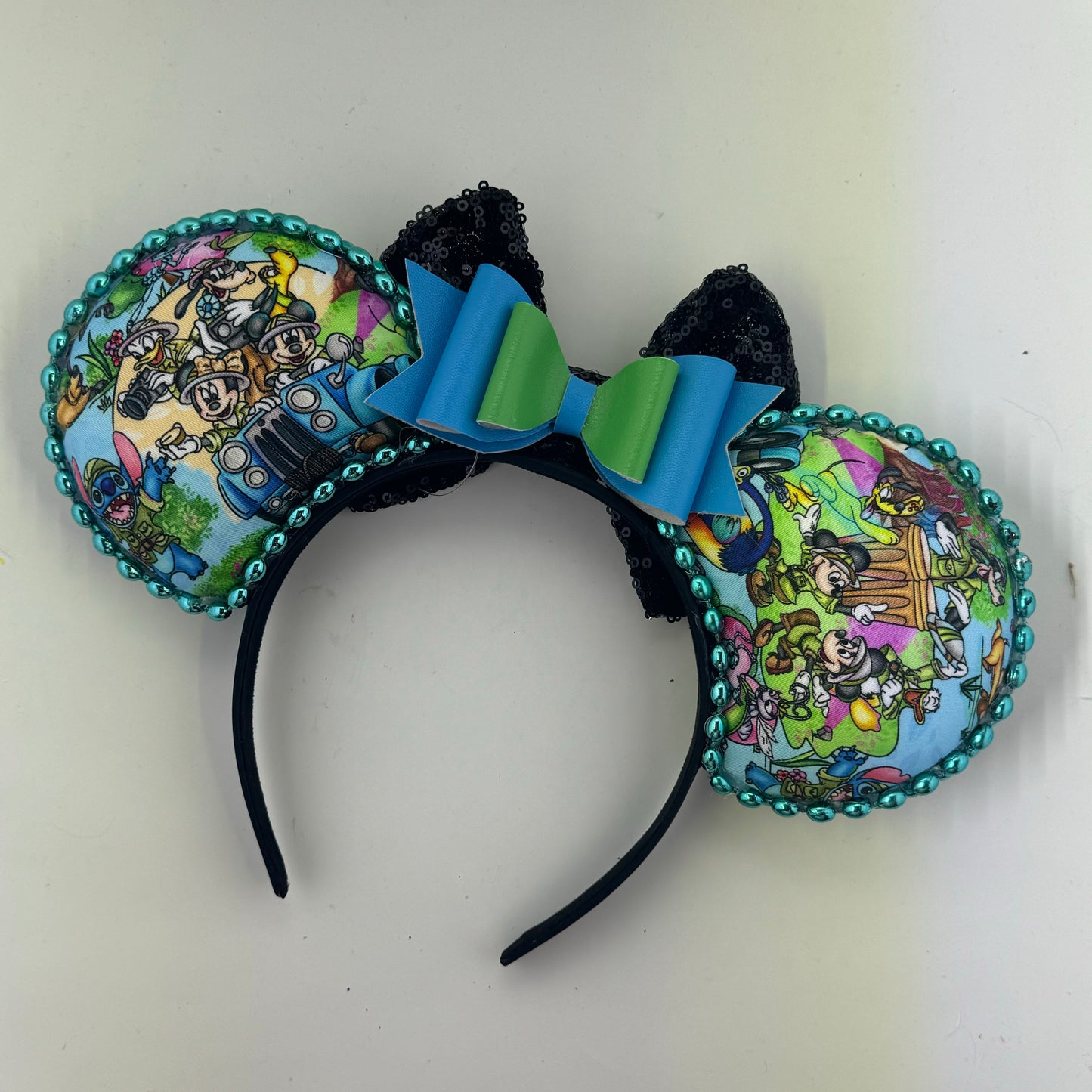 Safari Adventure Blue w/ Black Bow Ears