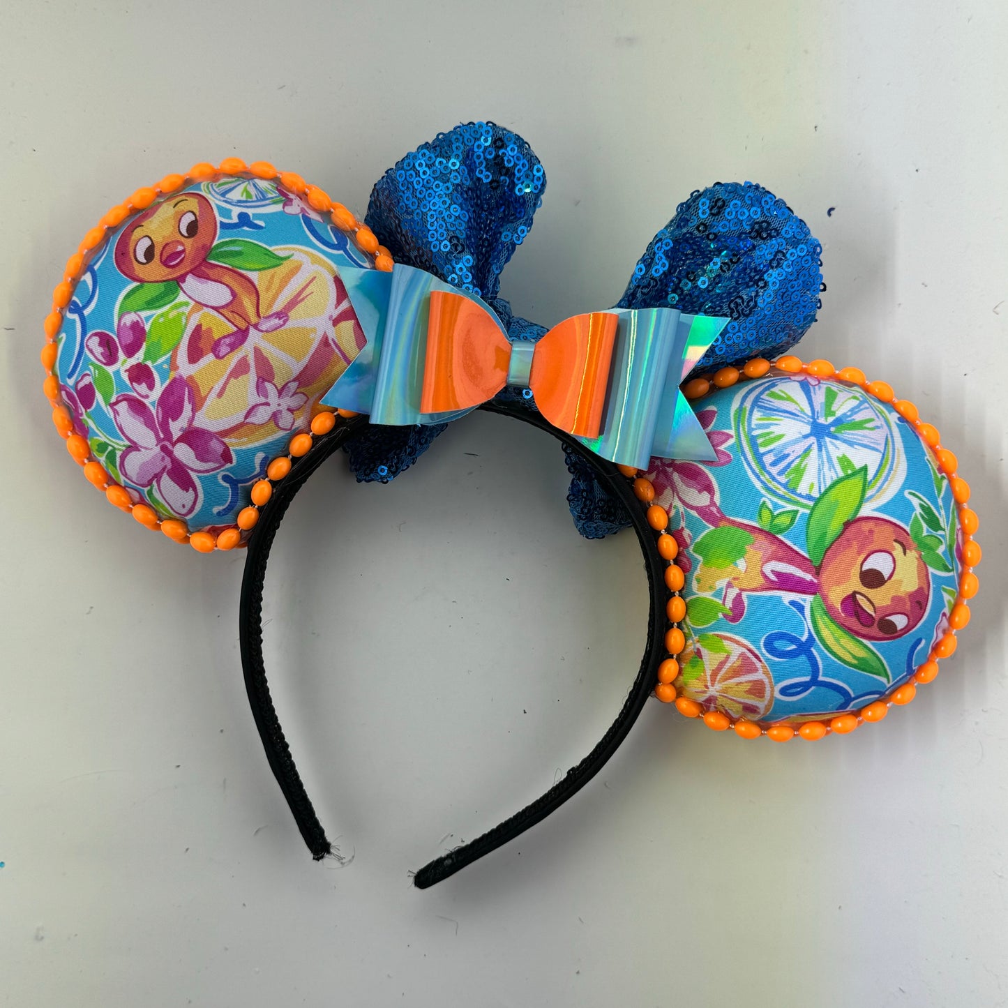Citrus Bird w/ Turquoise Bow Ears