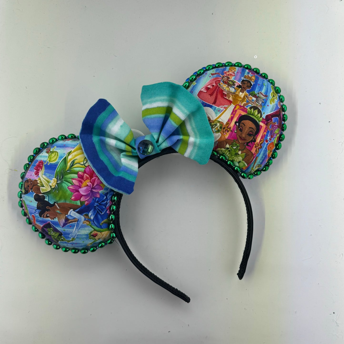Bayou Princess Abstract w/ Ocean Stripes Bow Ears
