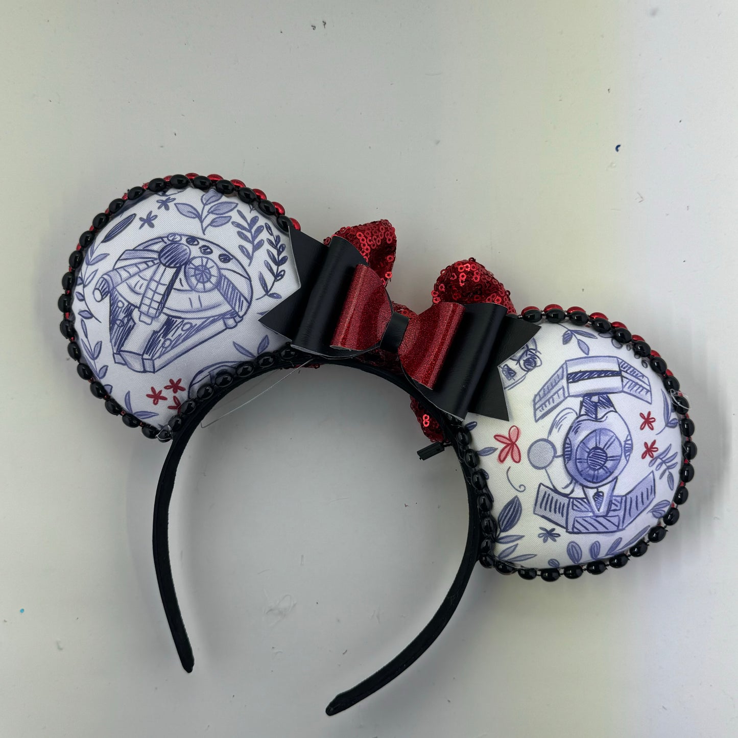 Dark Side White w/ Red Bow 2 Ears