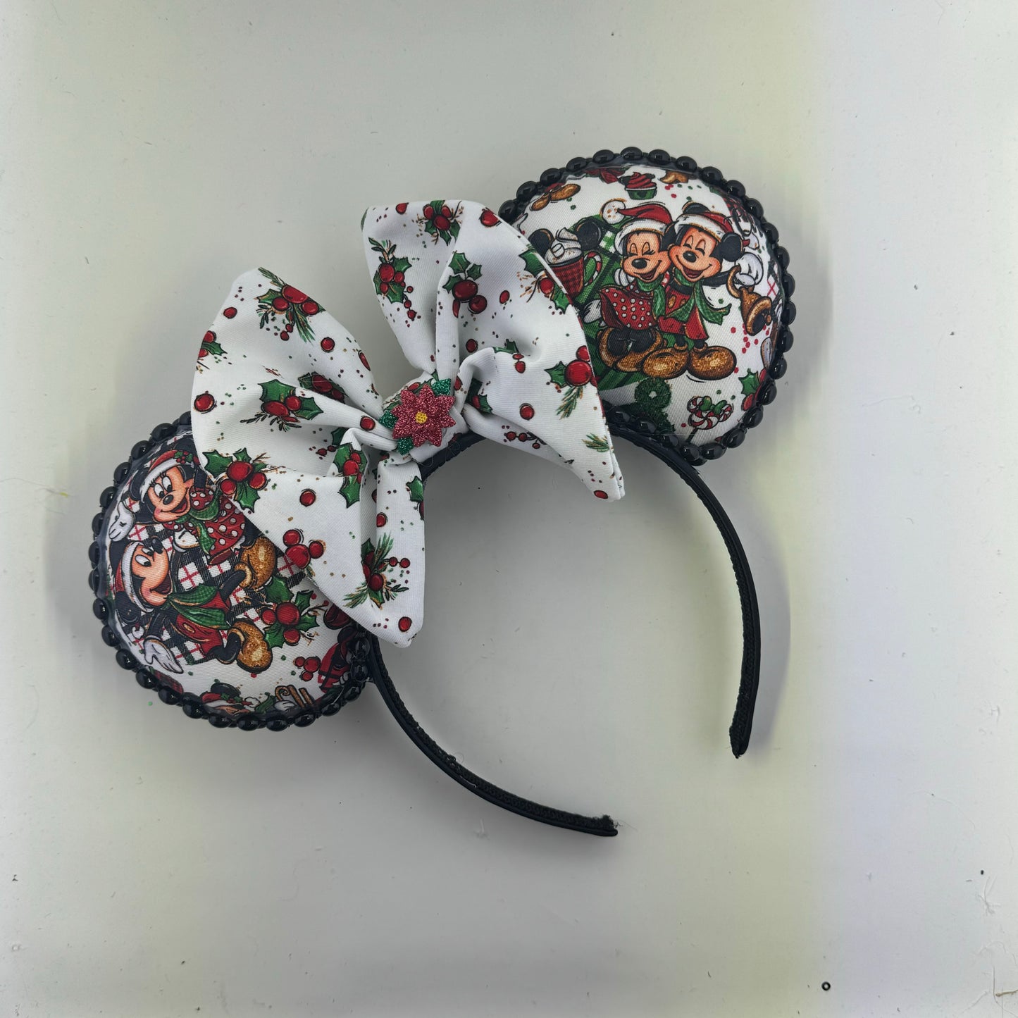 Christmas Mouse Classic w/ Classic Mini Holly Bow Ears