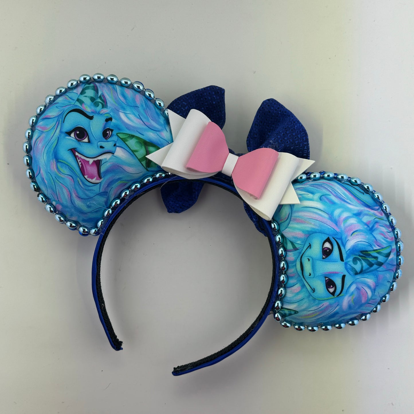 The Last Dragon w/ Navy Sparkle Bow 1 Ears