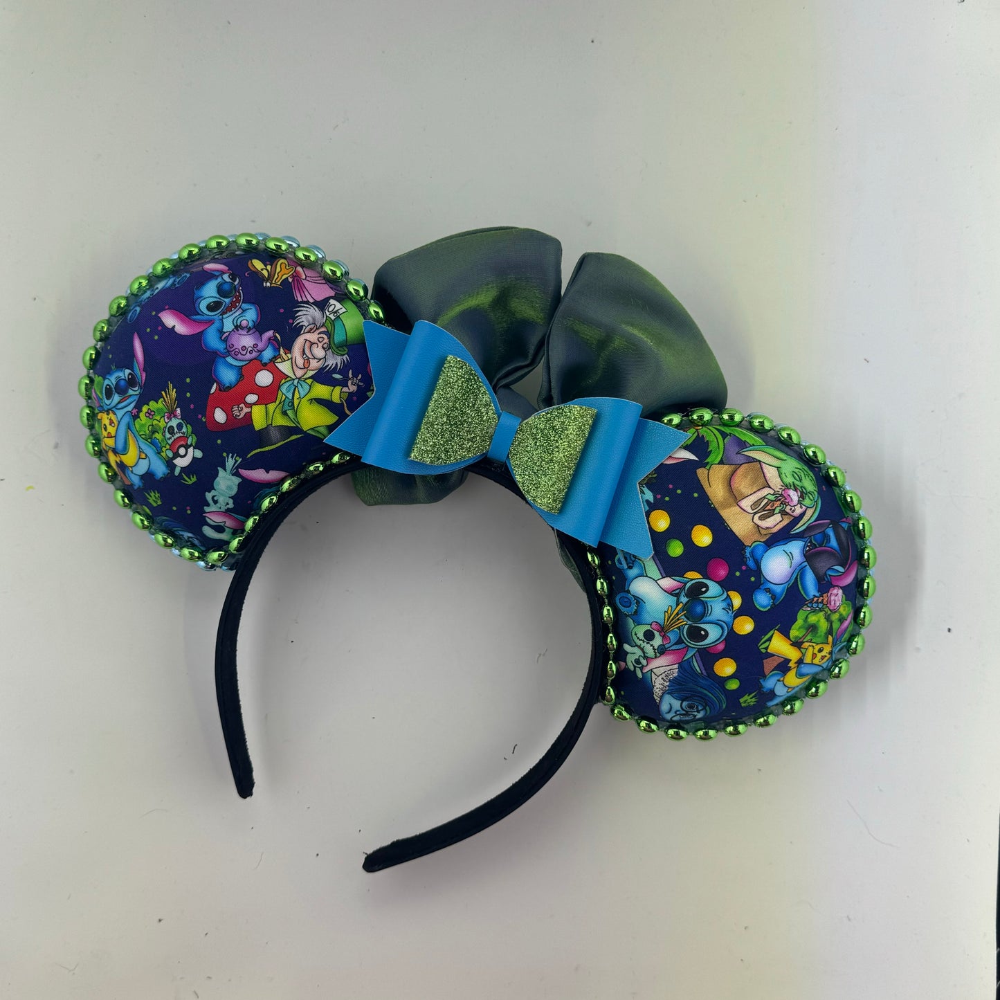Friends of 626 w/ Navy Green Satin Bow Ears