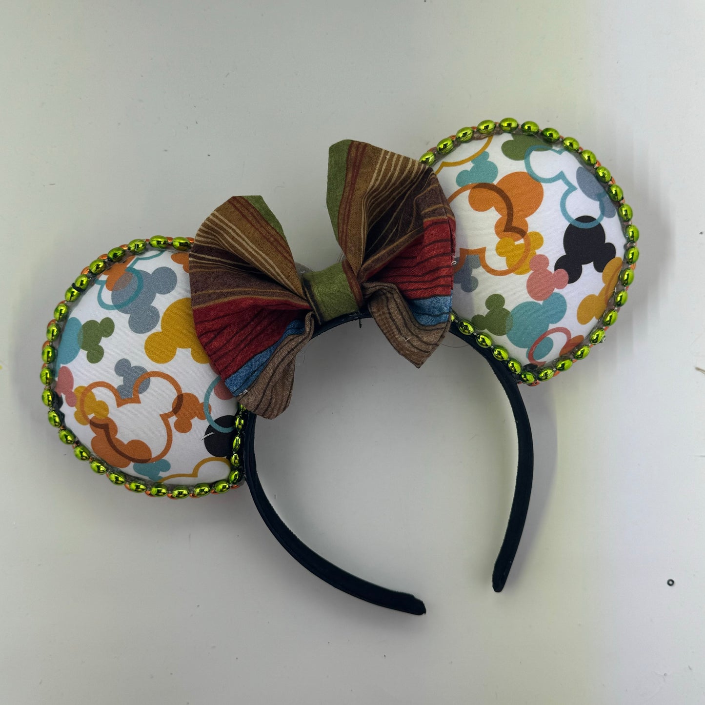 Travel Fetti w/ Forest Stripes Bow Ears