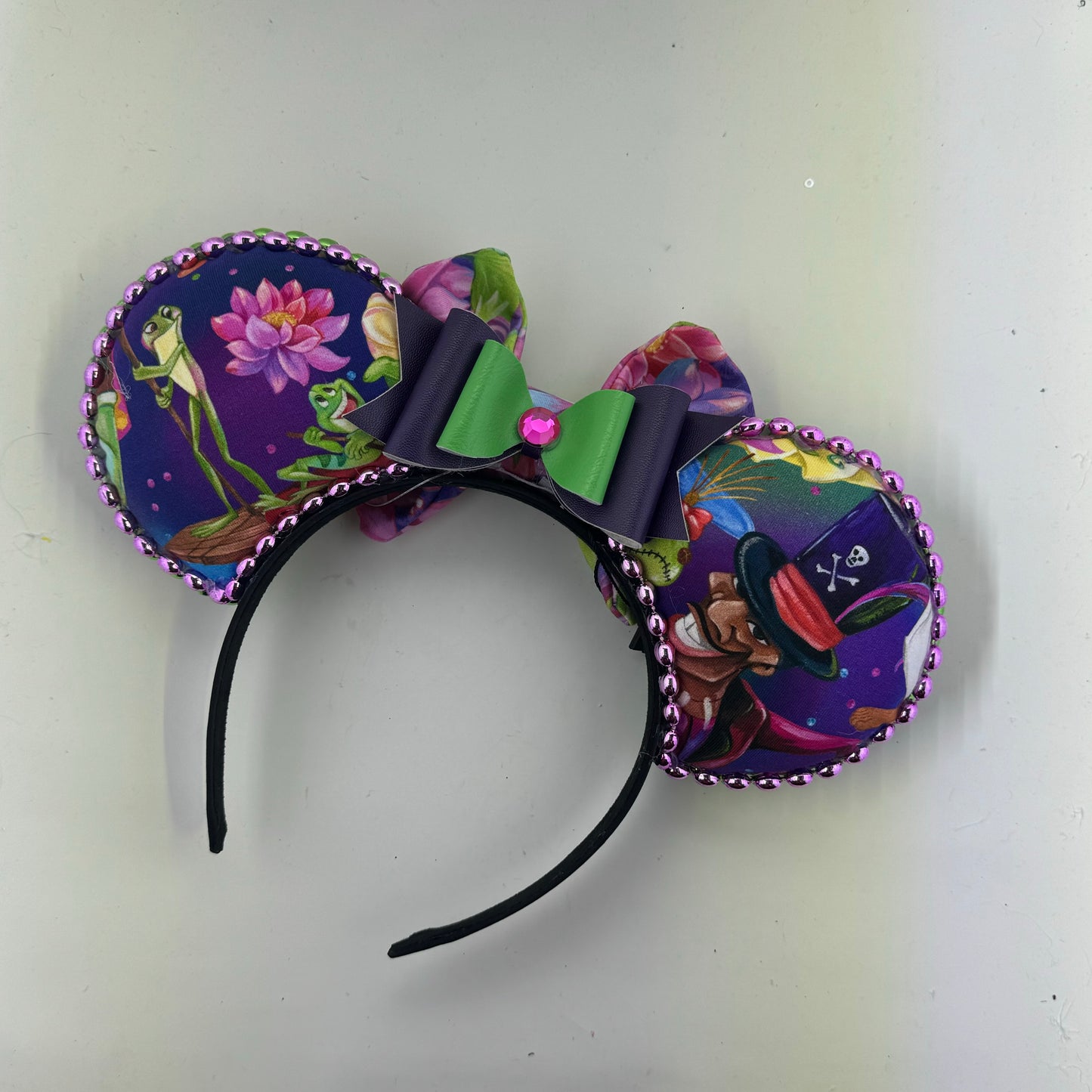 Bayou Princess Main w/ Water Lillies & Frog 1 Bow Ears