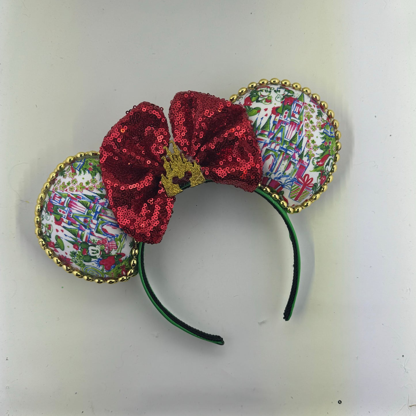 LP Inspired Christmas White w/ Red Bow Ears