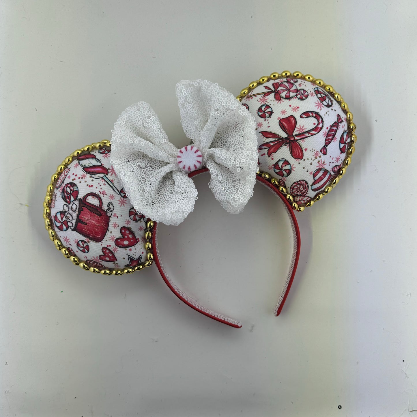 Peppermint Mouse Elements w/ White Bow Ears