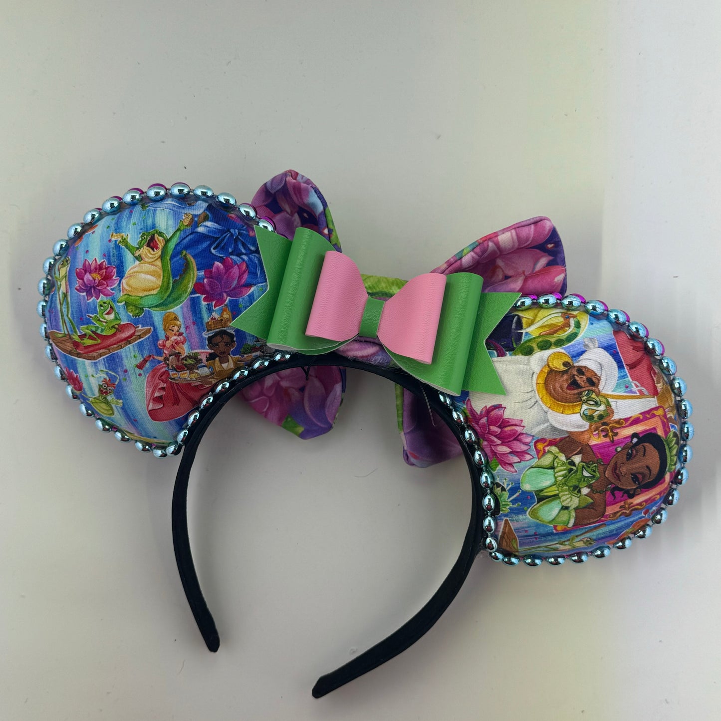 Bayou Princess Abstract w/ Water Lillies & Frog Bow Ears