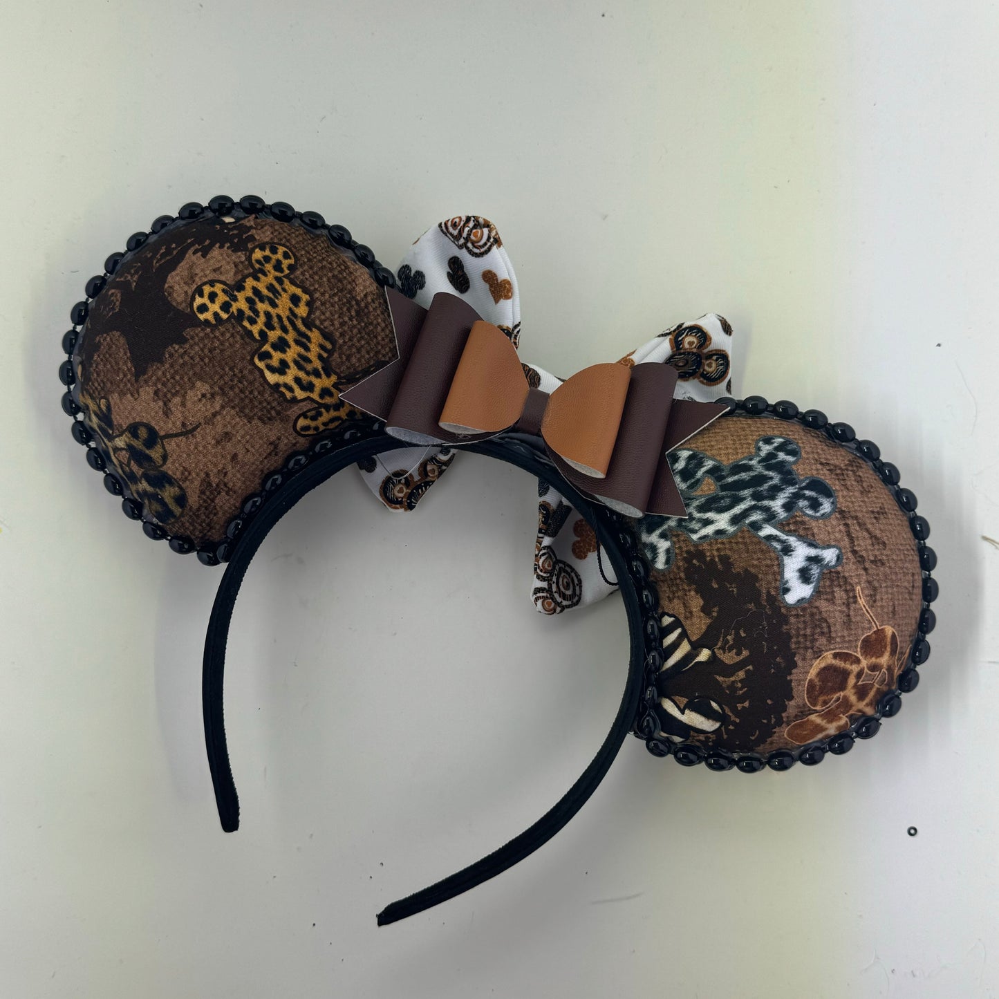 Safari Print MM w/ We Got Ears Wild Bow Ears