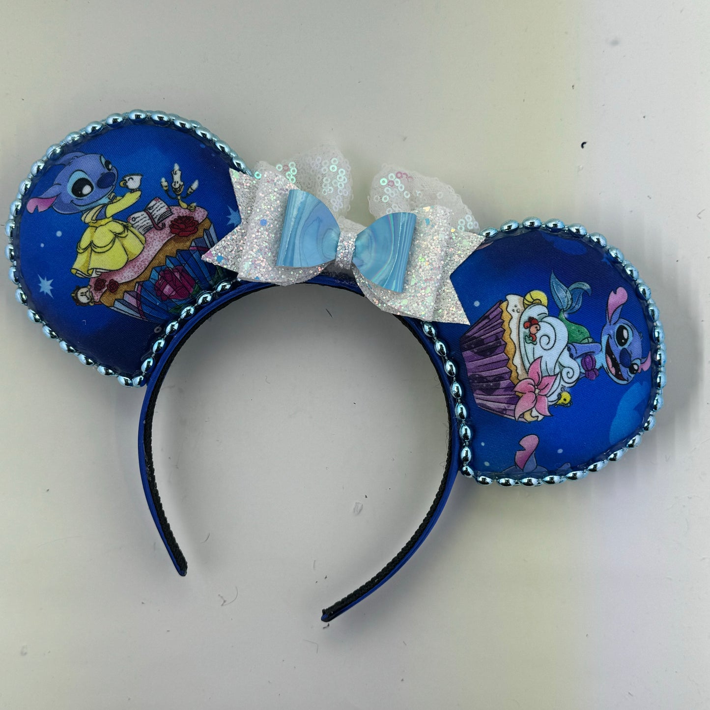 Blue Princess Cupcakes med w/ Opal Bow Ears