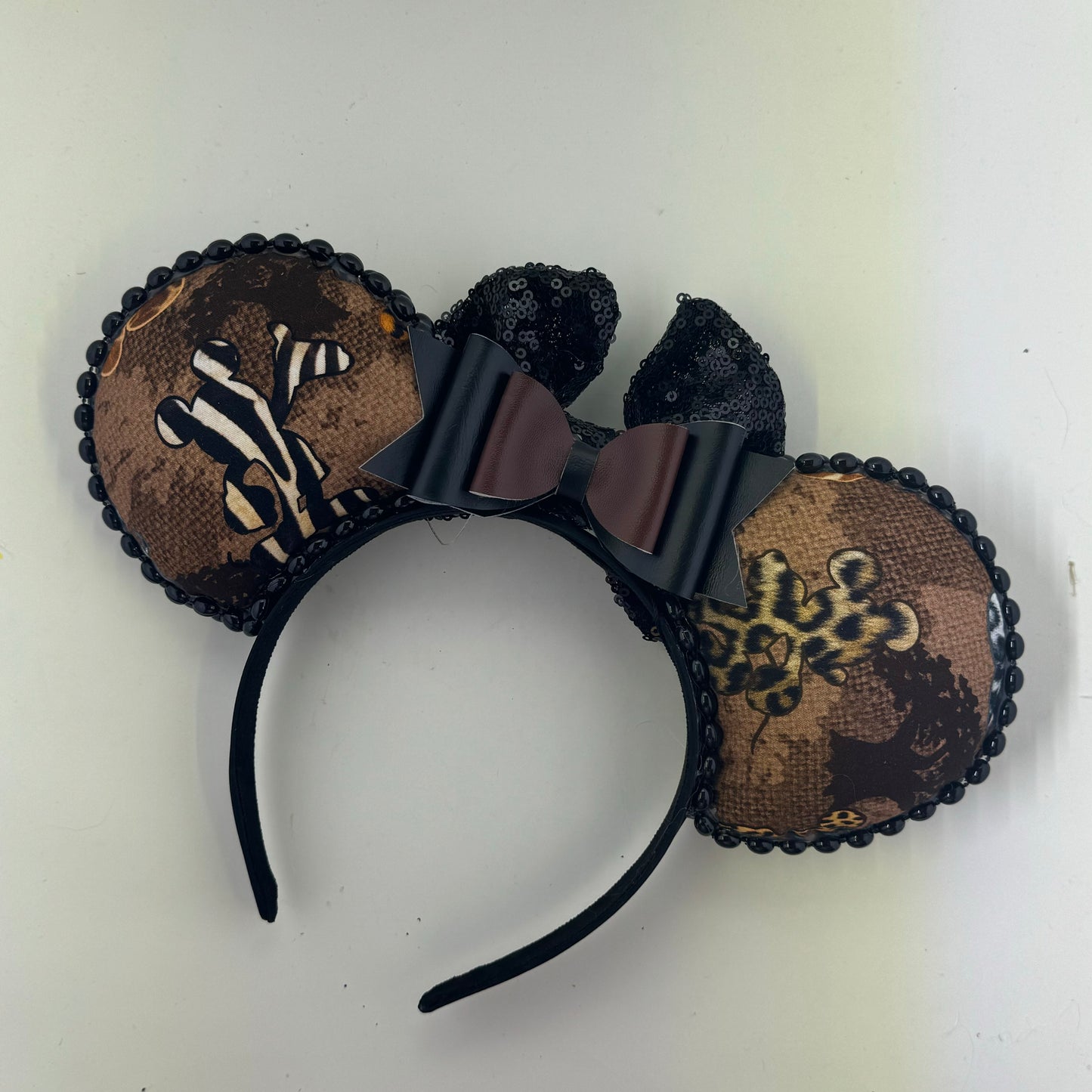 Safari Print MM w/ Black Bow Ears