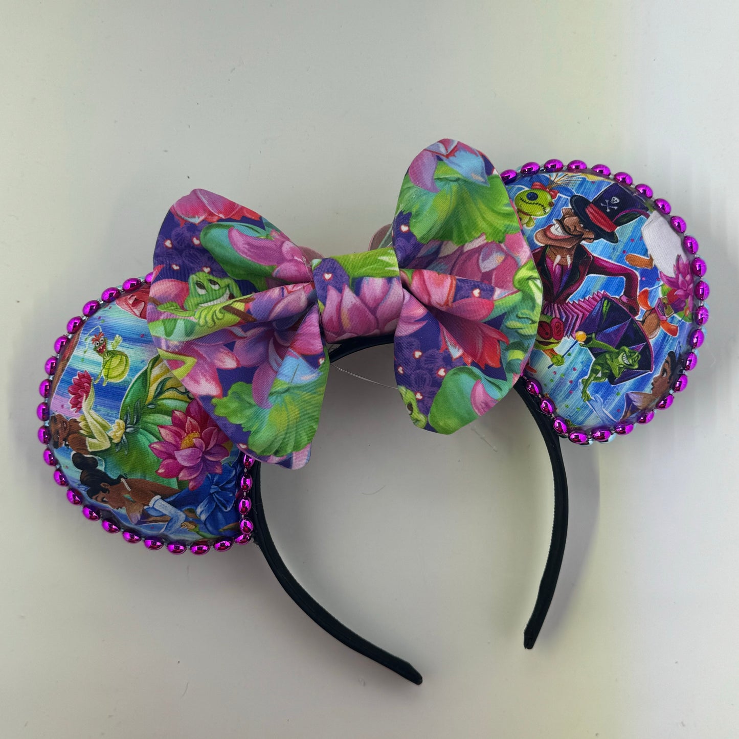 Bayou Princess Abstract w/ Water Lillies & Frog Bow Ears