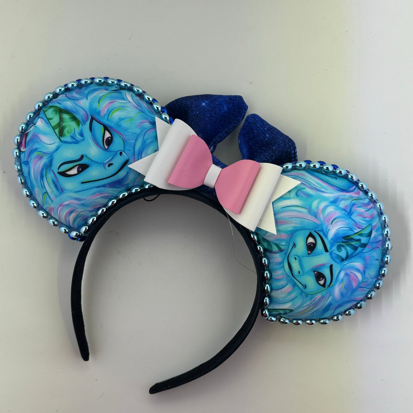 The Last Dragon w/ Navy Sparkle 2 Bow Ears