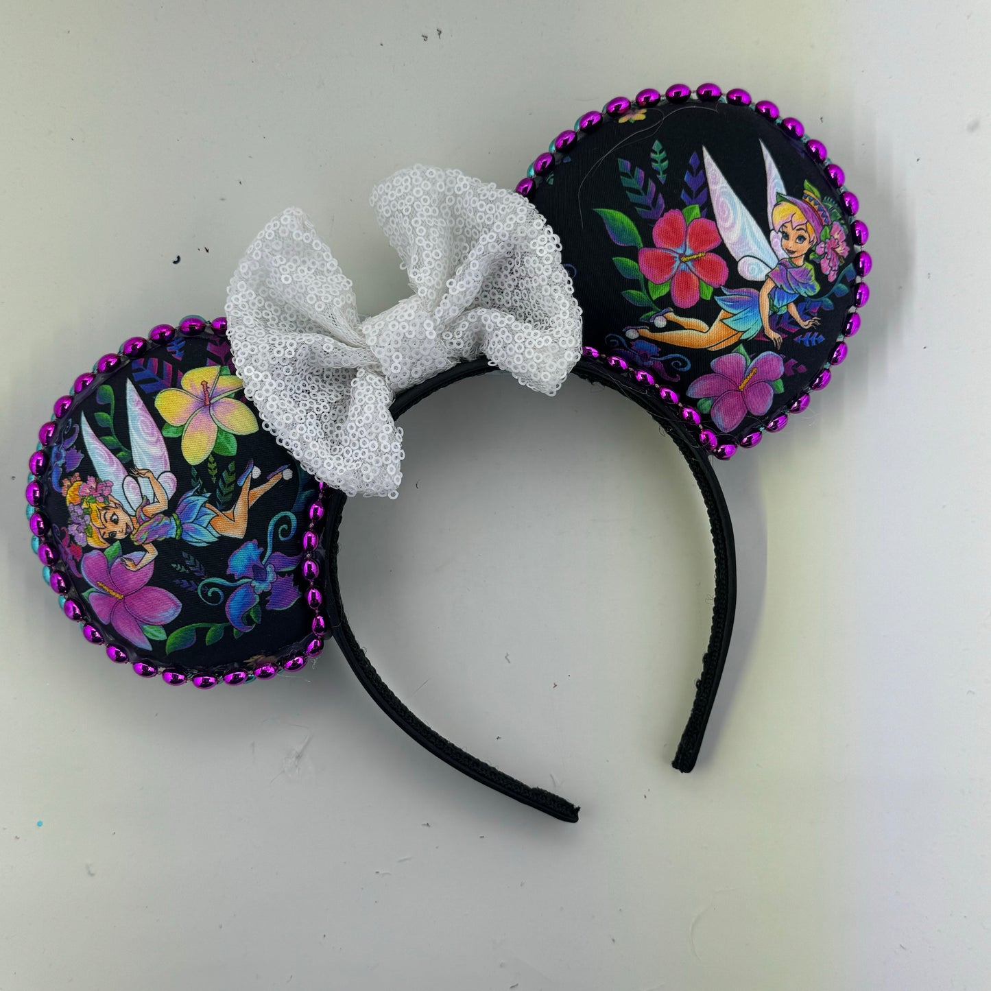 Tiki Room Tink Black w/ White Bow 1 Ears