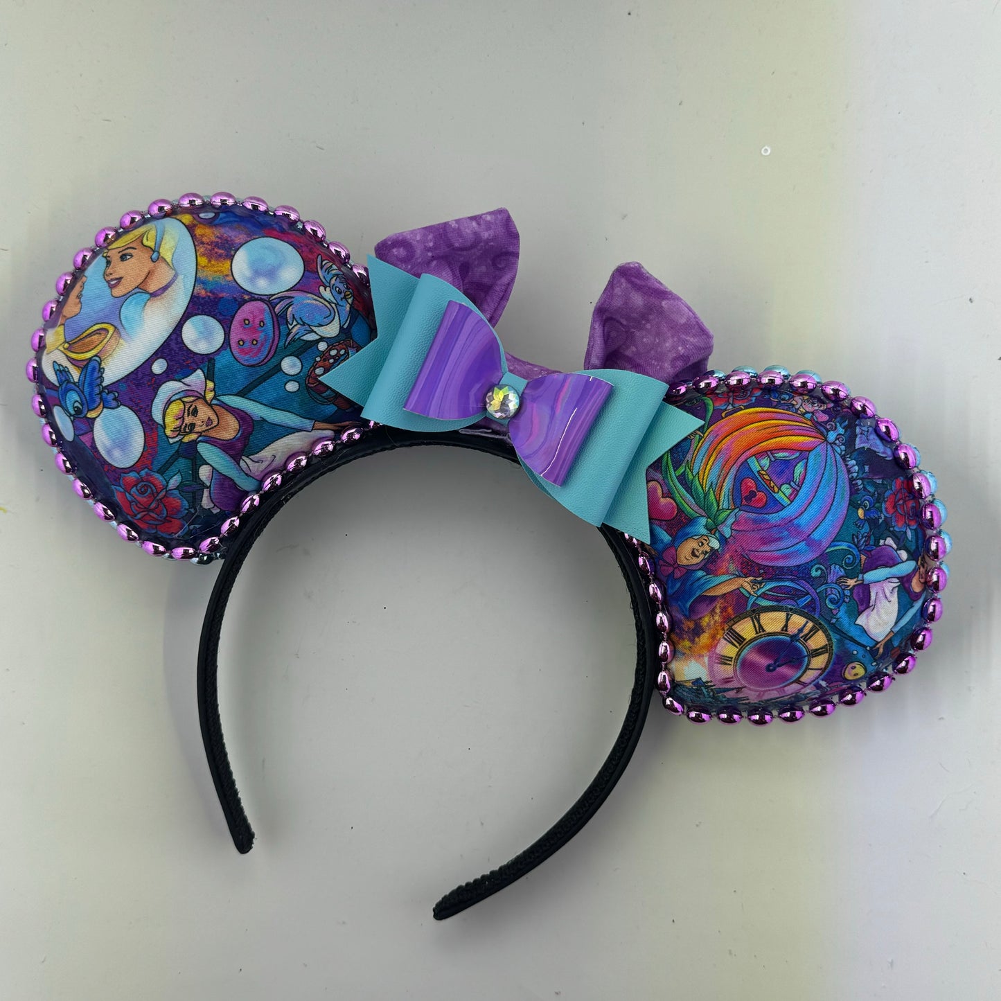 A Dream Is A Wish Stroke of Midnight w/ Purple Filagree Bow Ears