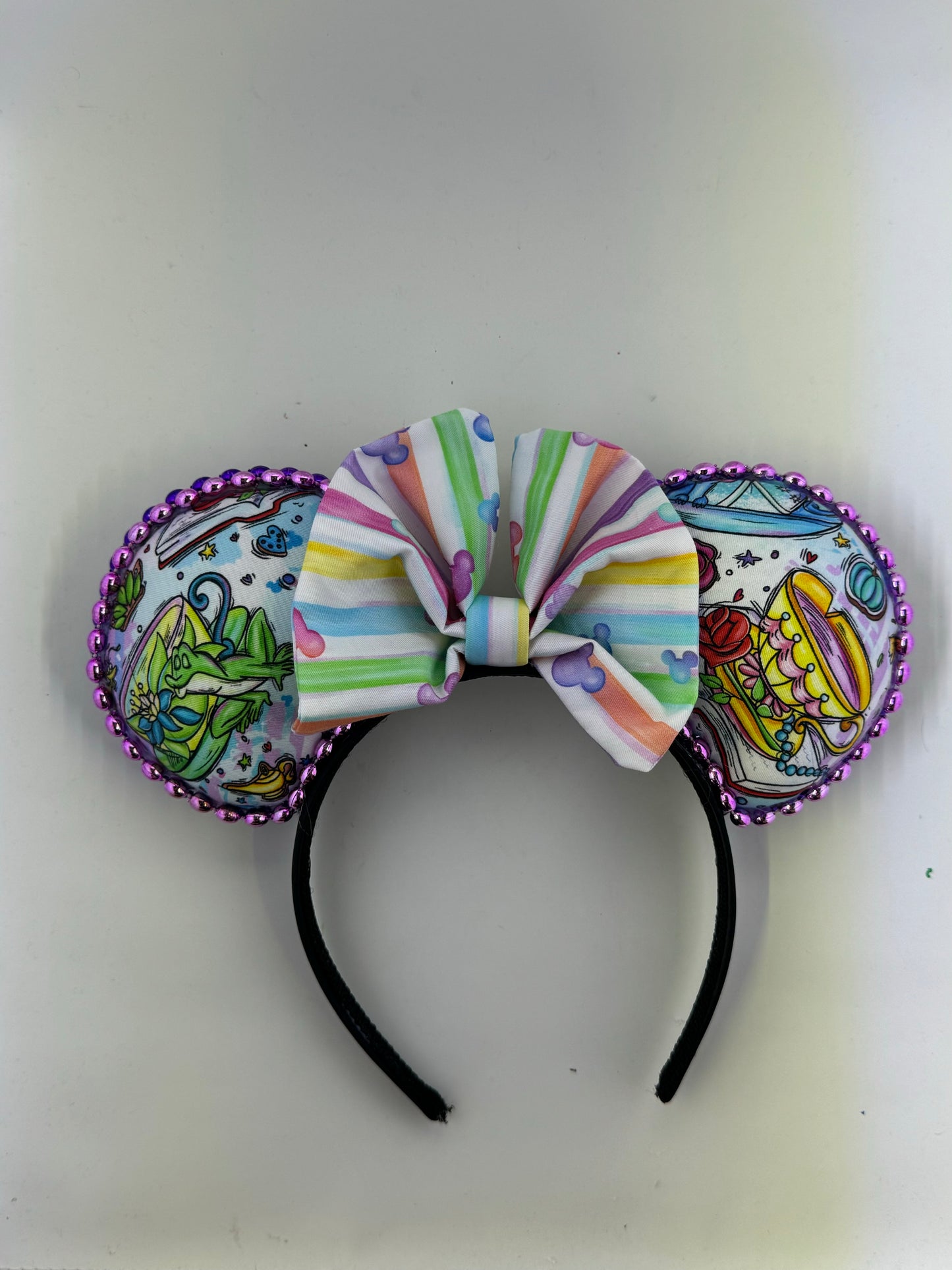 Princess Cups w/ Pastel Striped Bow Ears