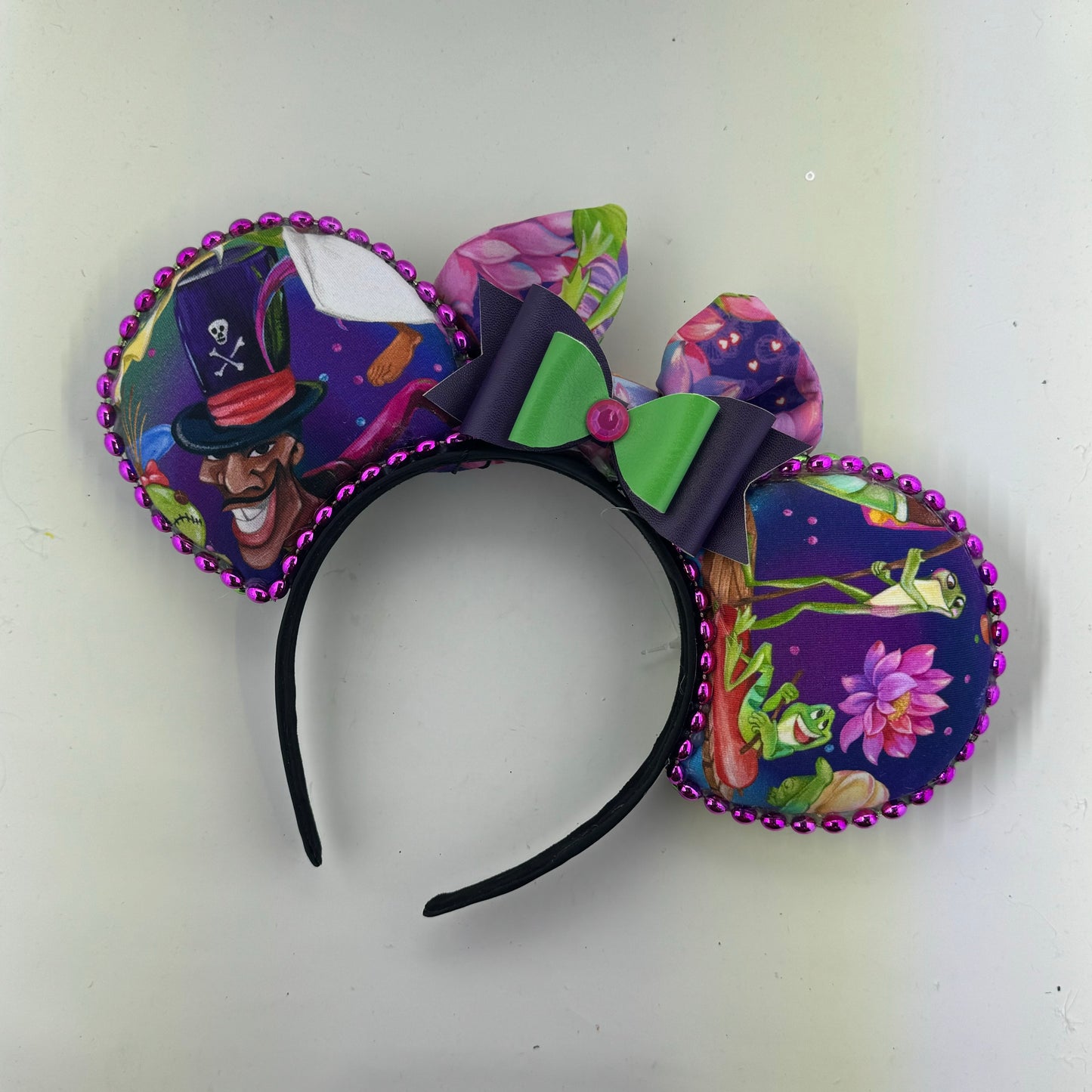 Bayou Princess w/ Water Lillies & Frog Bow 2 Ears