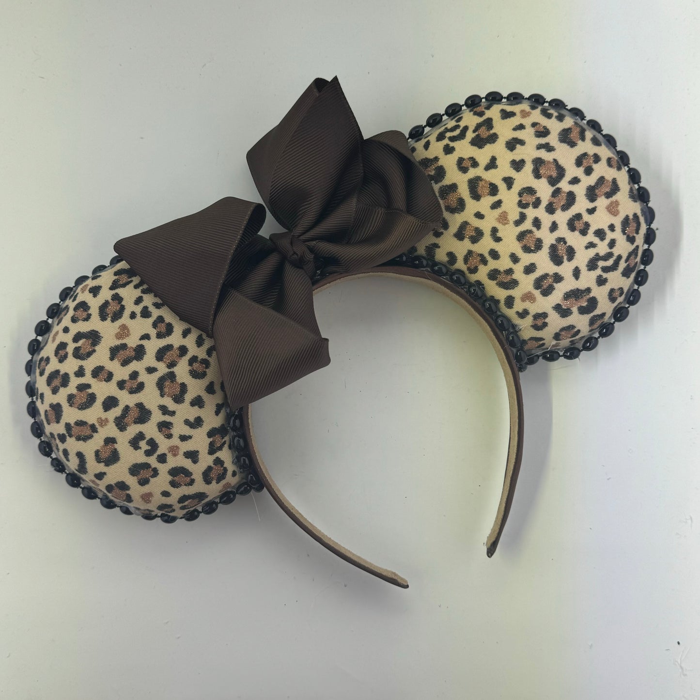 Leapord Print w/ Brown Bow Ears