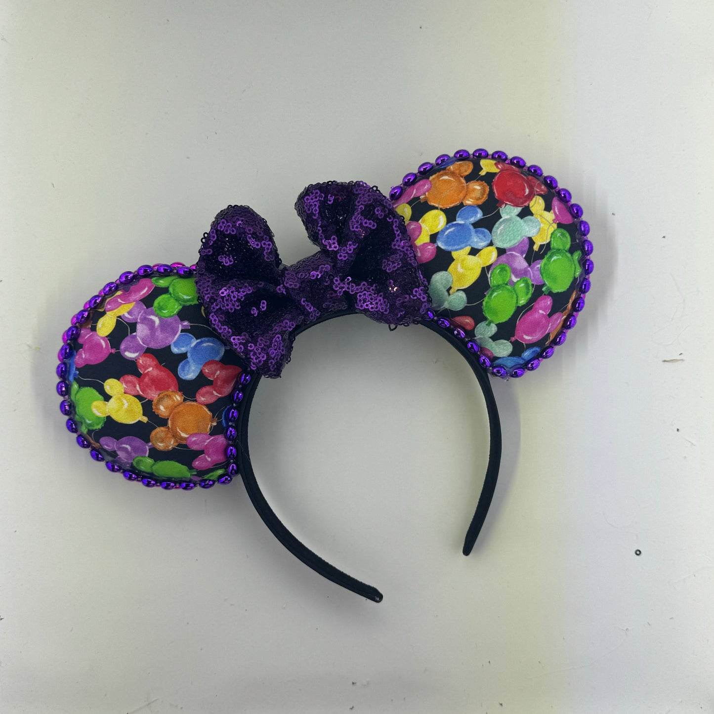 Balloons Black w/ Purple Bow Ears