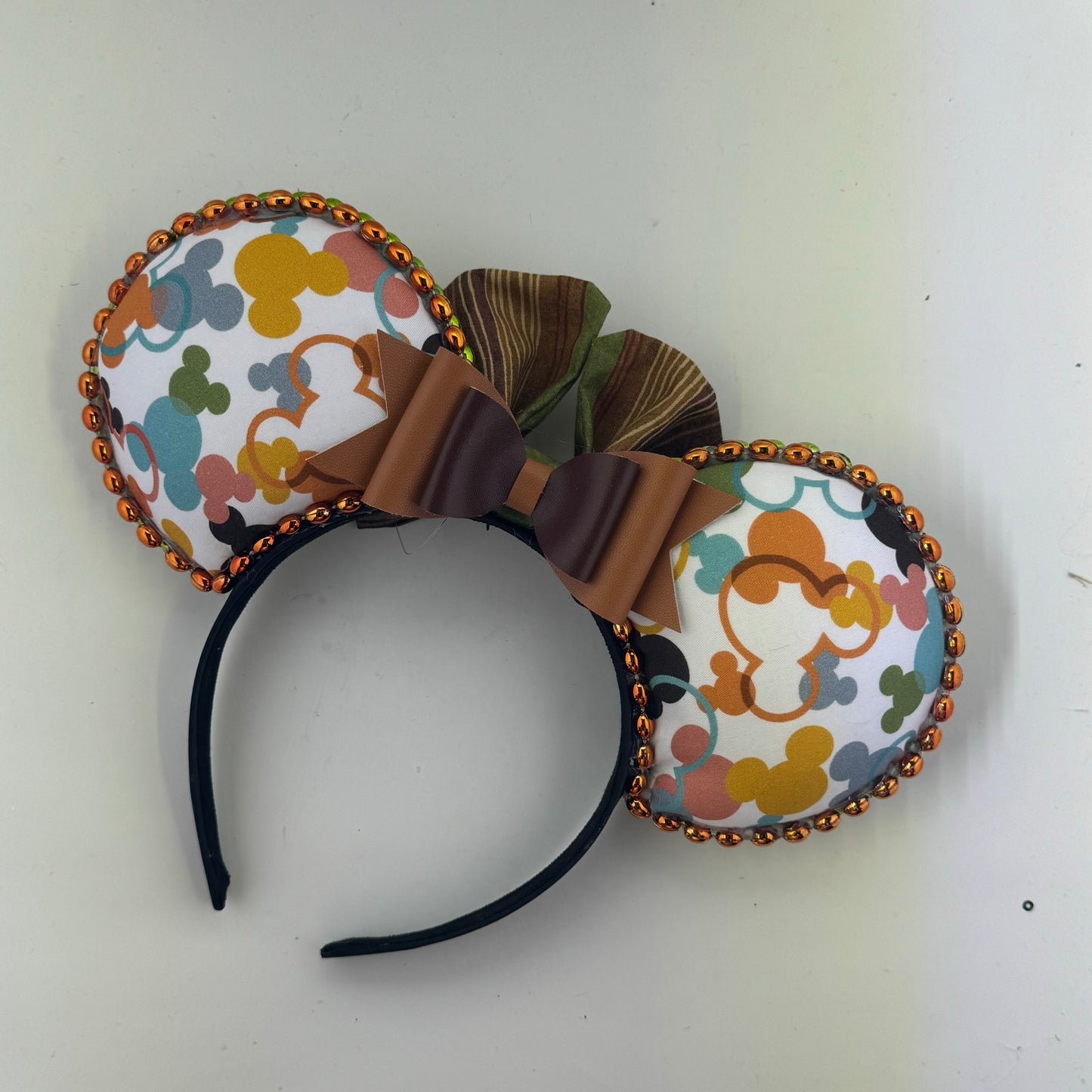 Travel Fetti w/ Forest Stripes Bow Ears