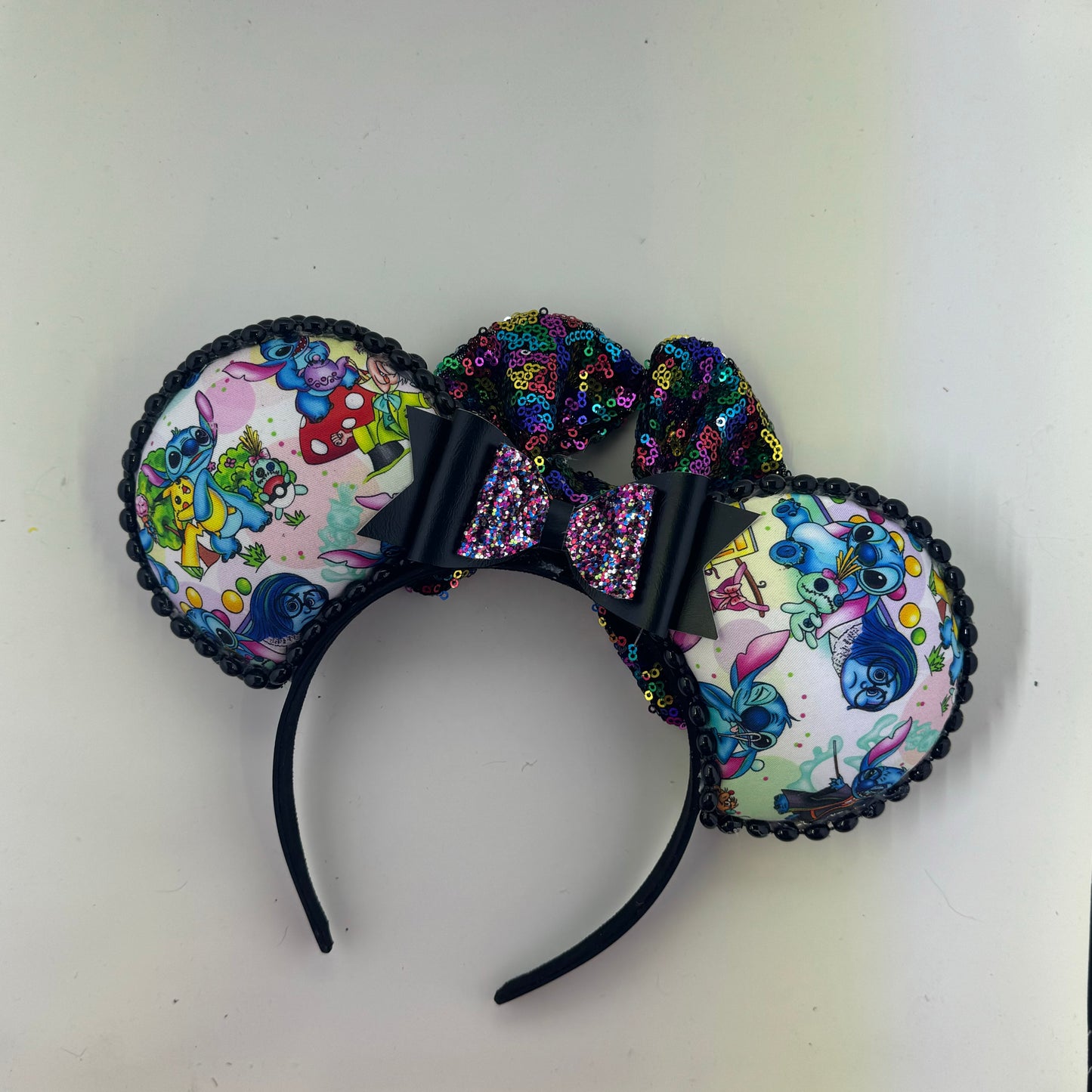 Friends of 626 White w/ Rainbow Sequin Bow Ears