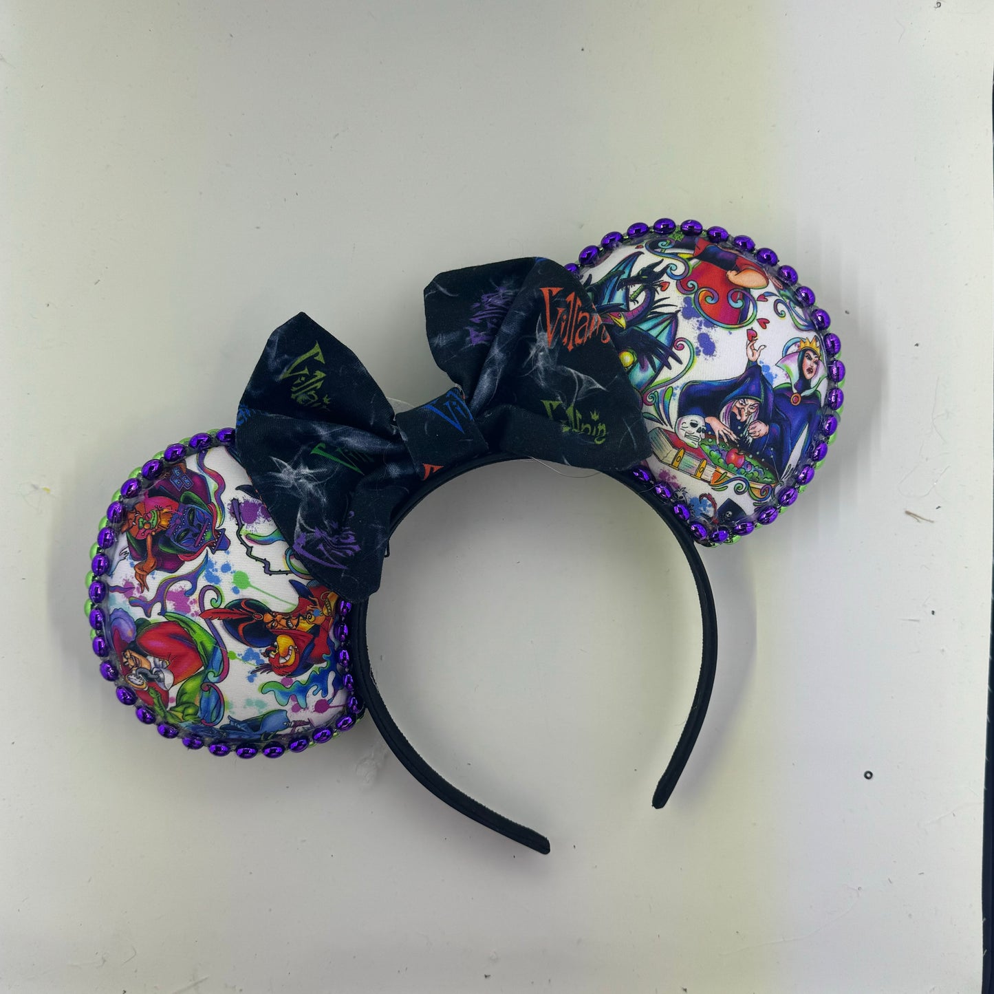 Vile Villains White w/ Villains Name Bow Ears