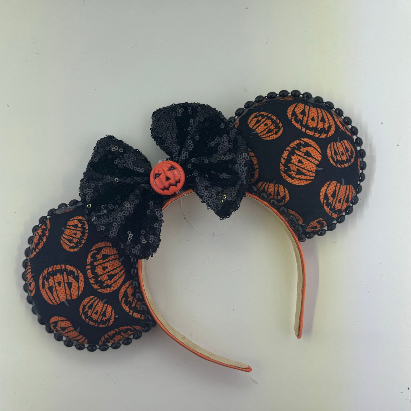Pumpkin Smiles w/ Black Bow Ears