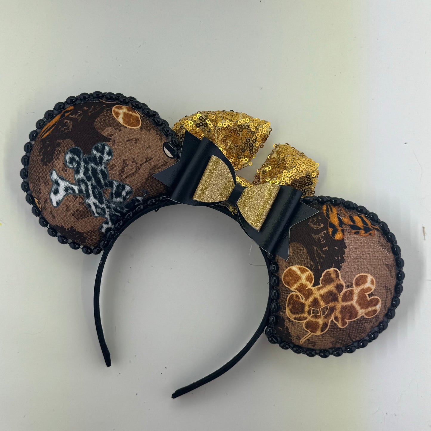 Safari Print MM w/ Gold Bow Ears