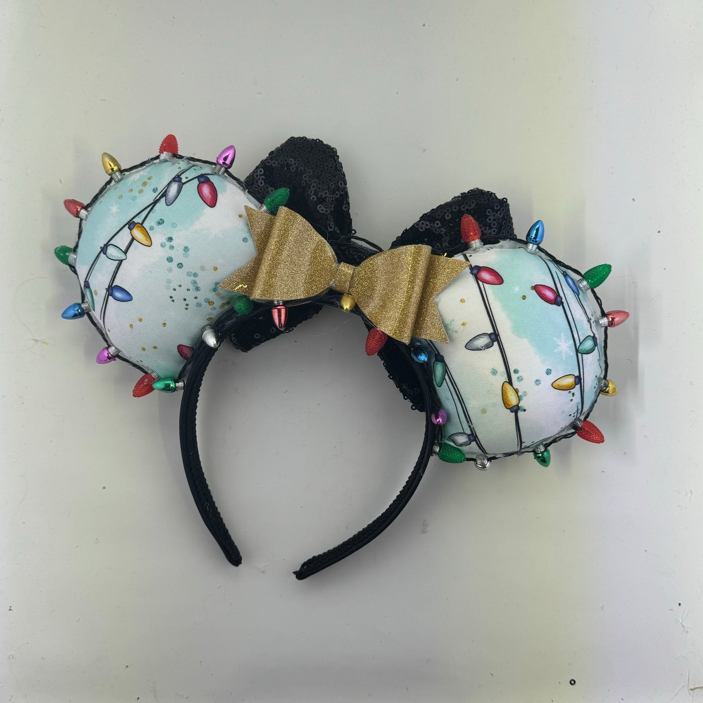 Advent Christmas Lights w/ Black Bow 1 Ears