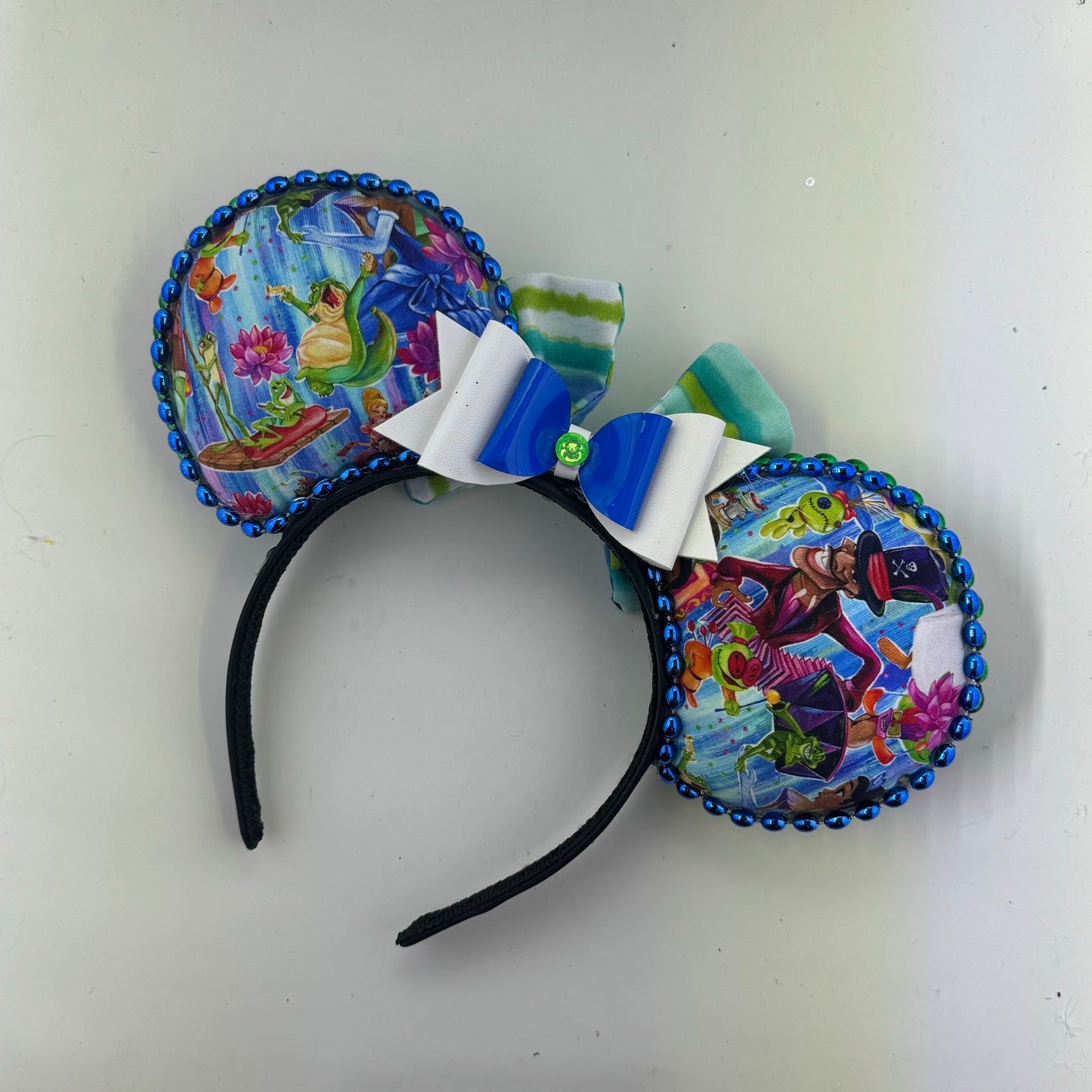 Bayou Princess Abstract w/ Ocean Stripes Bow Ears