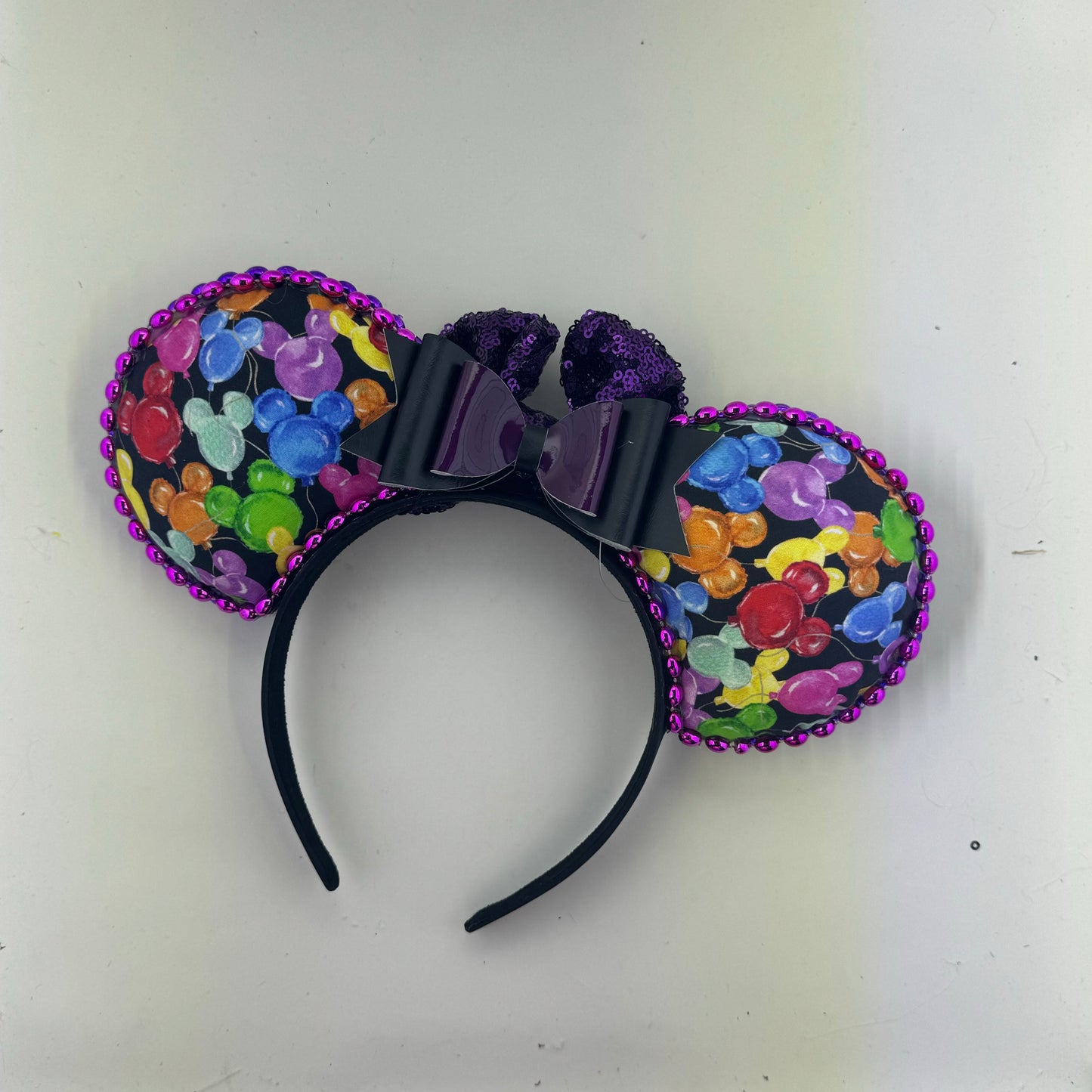 Balloons Black w/ Purple Bow Ears