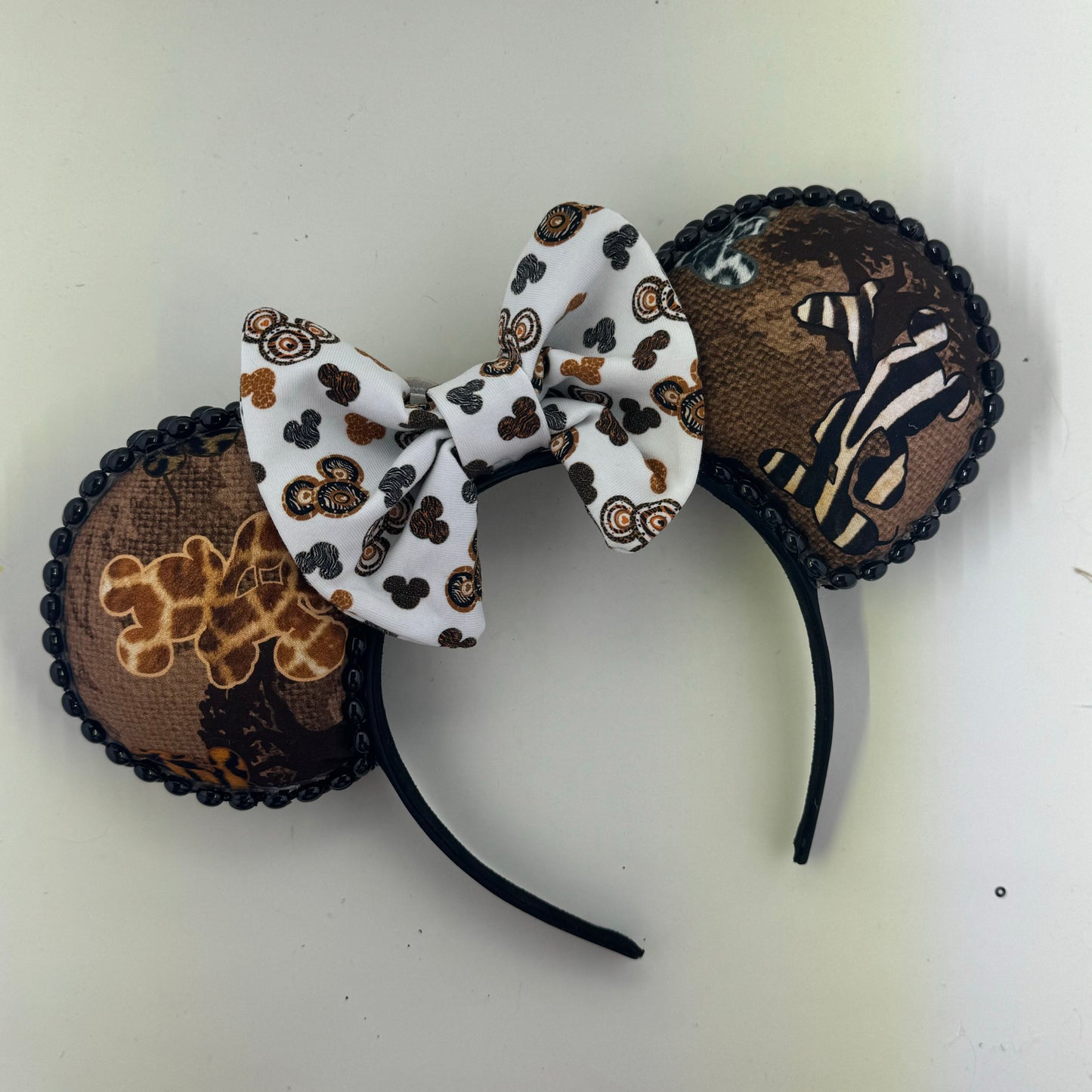 Safari Print MM w/ We Got Ears Wild Bow Ears