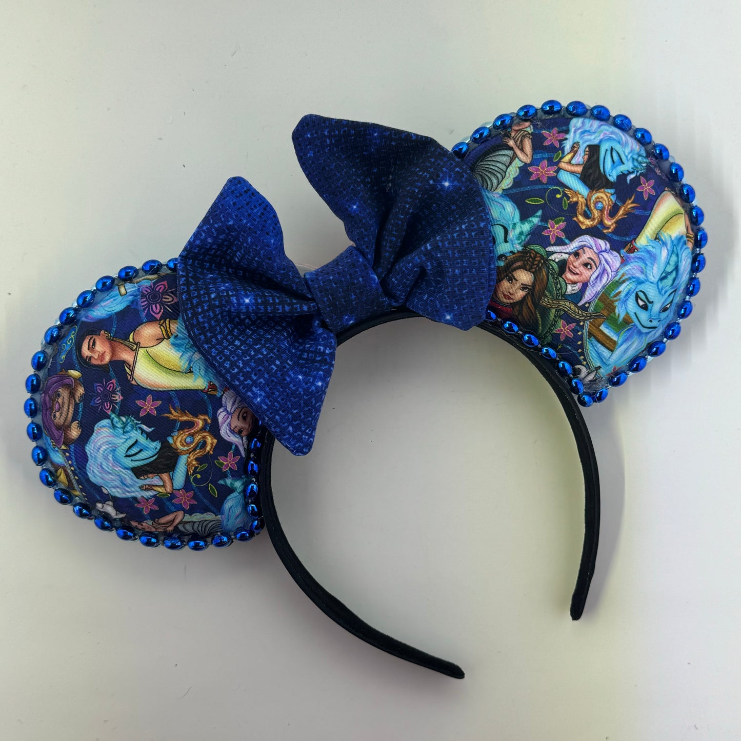 The Last Dragon w/ Navy Sparkle 2 Bow Ears