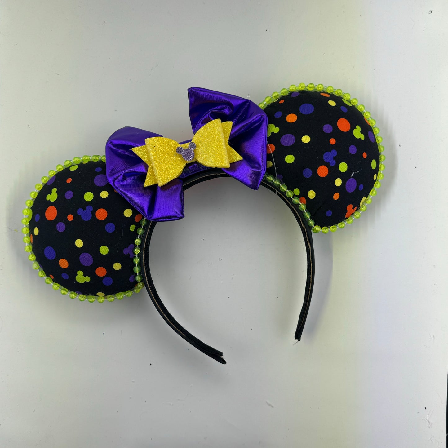 Spooky Dots Fetti w/ Purple Satin Bow Ears