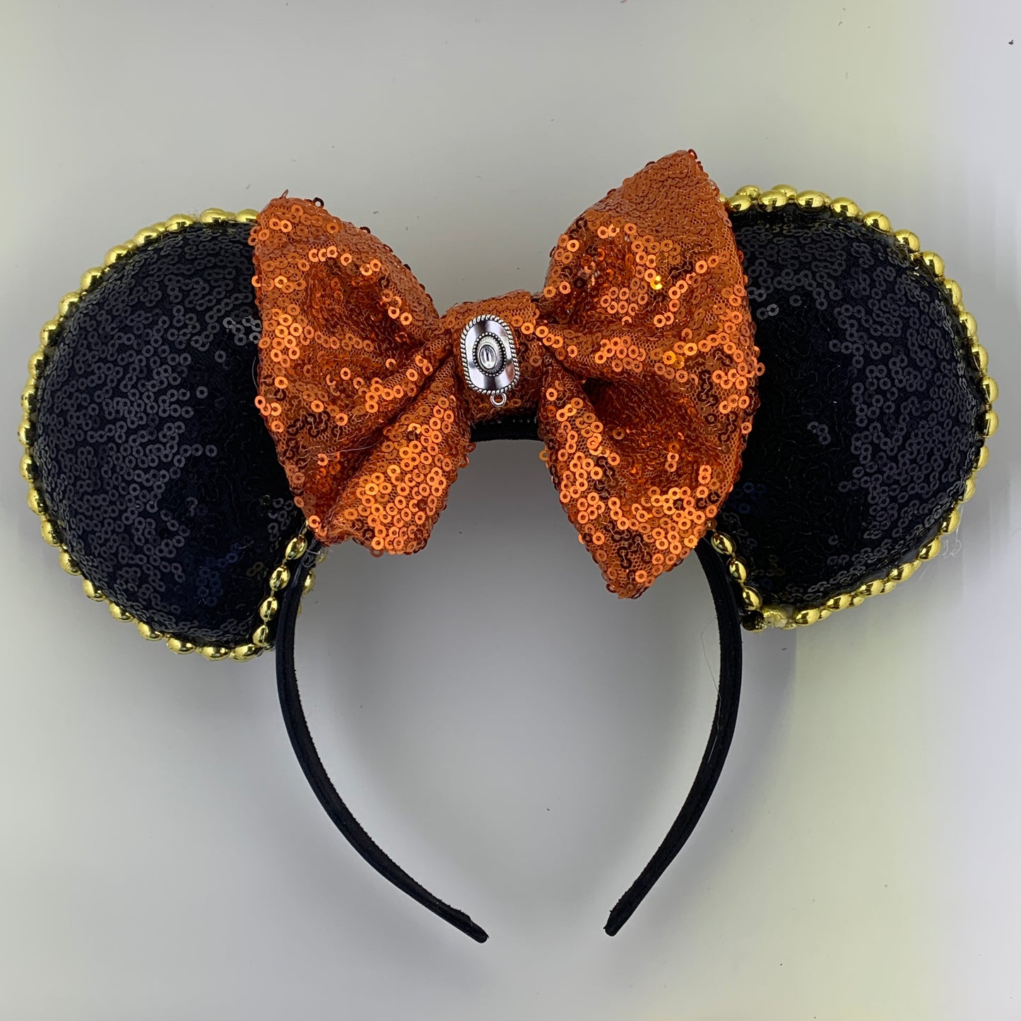 Sequin Ears For Dance Teams (Black Base | Gold Beads)