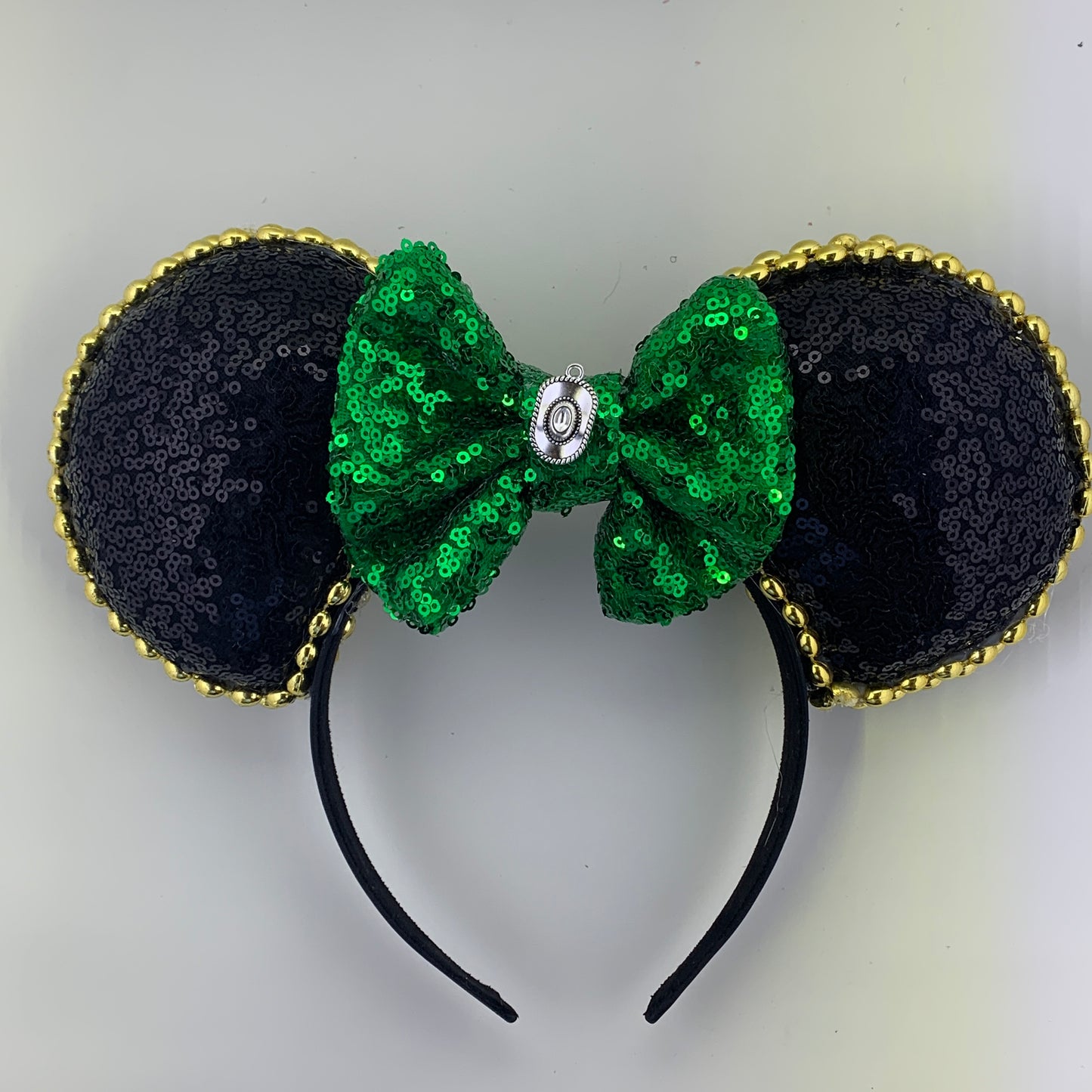 Sequin Ears For Dance Teams (Black Base | Gold Beads)