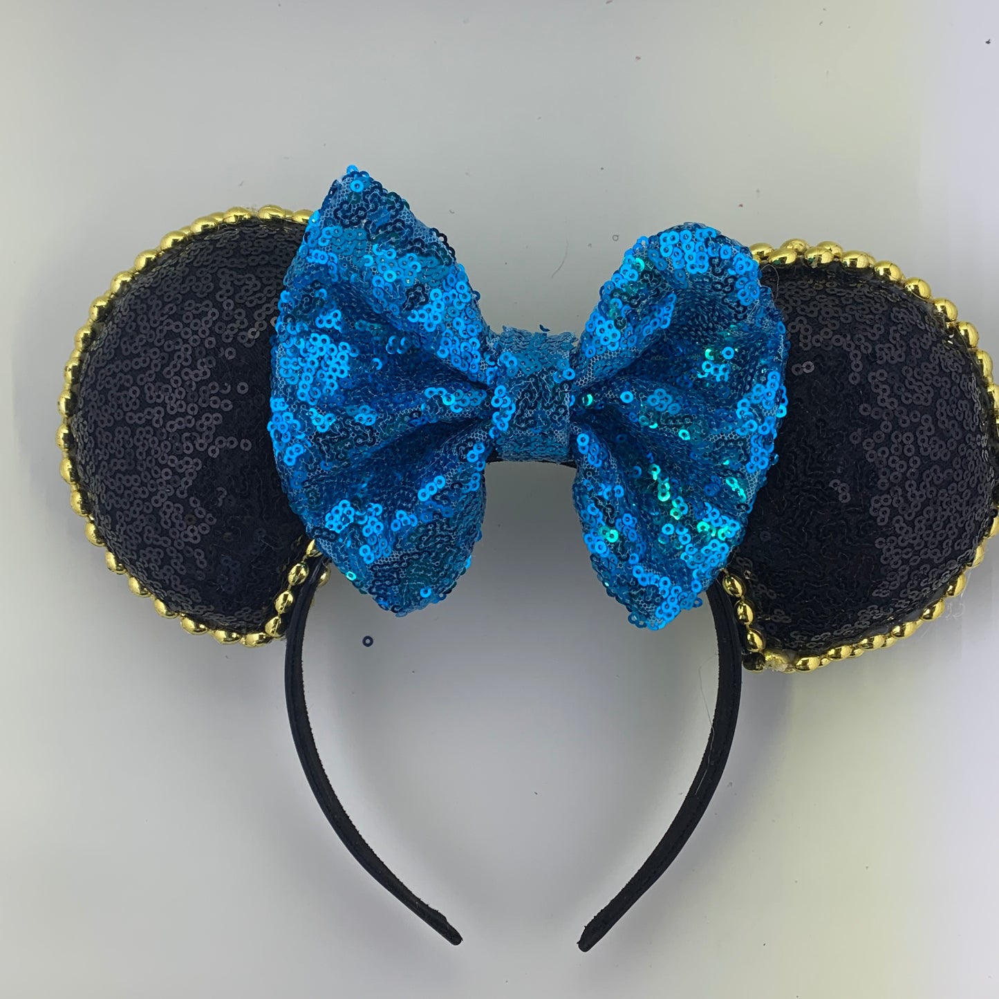 Sequin Ears For Dance Teams (Black Base | Gold Beads)