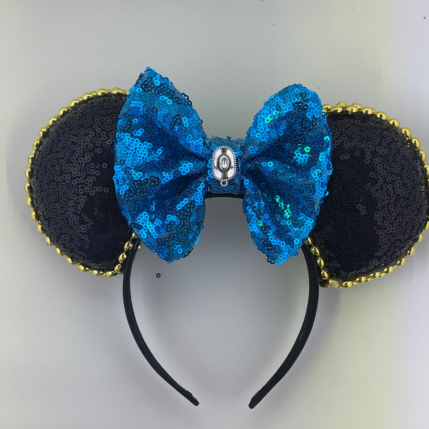 Sequin Ears For Dance Teams (Black Base | Gold Beads)