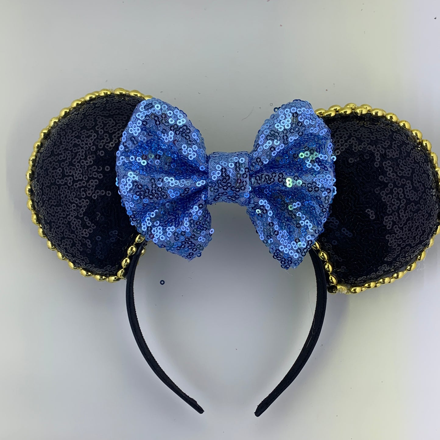 Sequin Ears For Dance Teams (Black Base | Gold Beads)