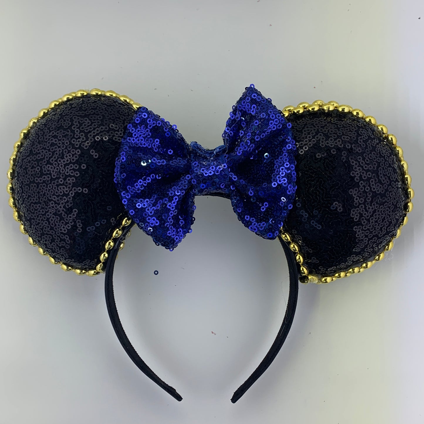 Sequin Ears For Dance Teams (Black Base | Gold Beads)