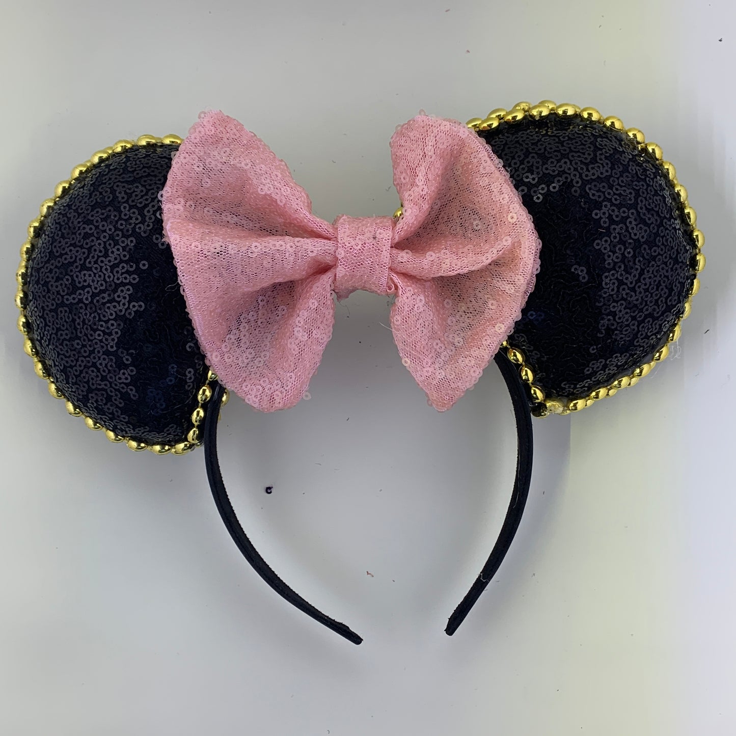 Sequin Ears For Dance Teams (Black Base | Gold Beads)