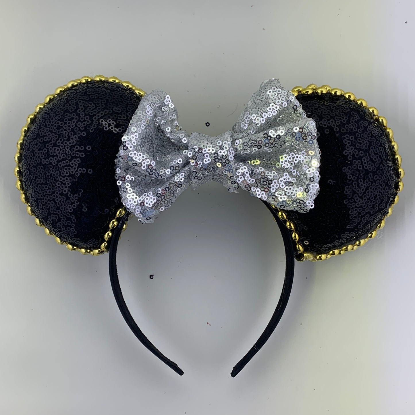 Sequin Ears For Dance Teams (Black Base | Gold Beads)
