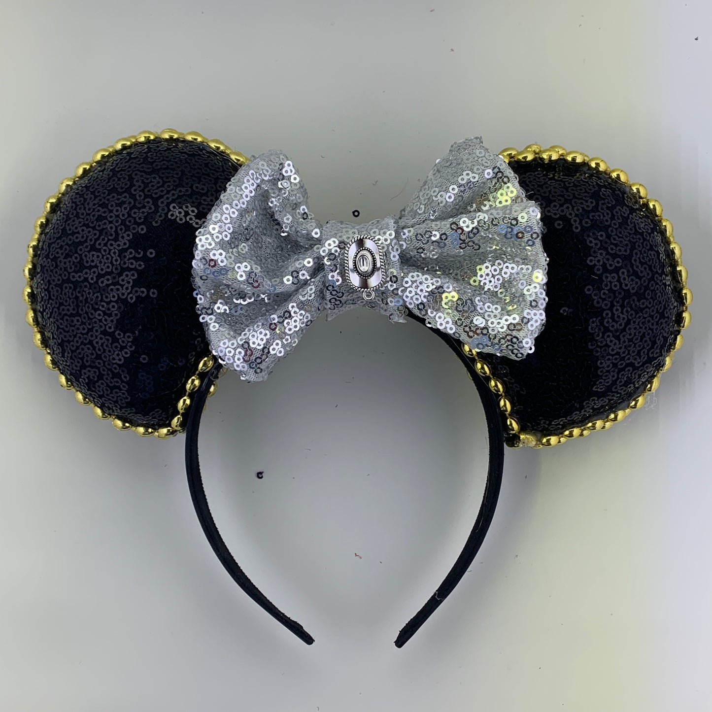 Sequin Ears For Dance Teams (Black Base | Gold Beads)