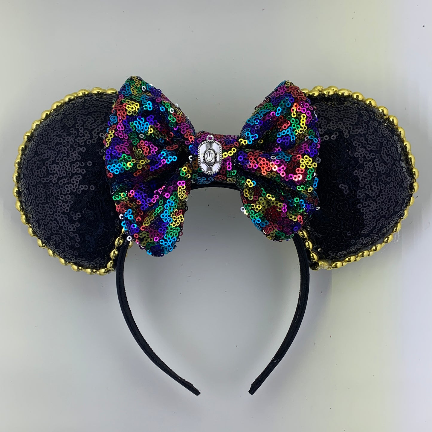 Sequin Ears For Dance Teams (Black Base | Gold Beads)