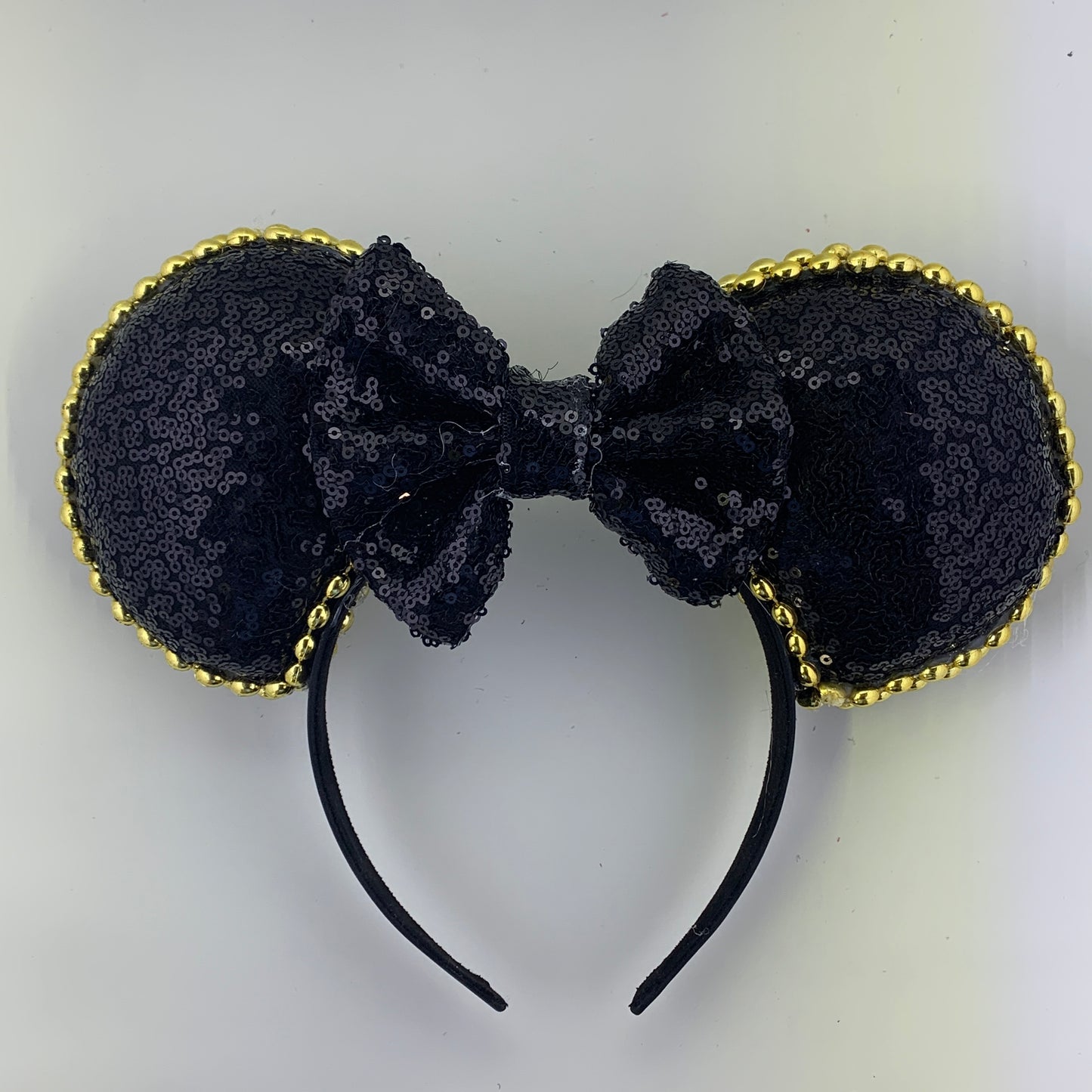 Sequin Ears For Dance Teams (Black Base | Gold Beads)