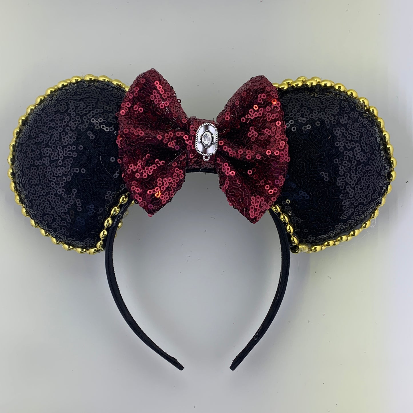 Sequin Ears For Dance Teams (Black Base | Gold Beads)