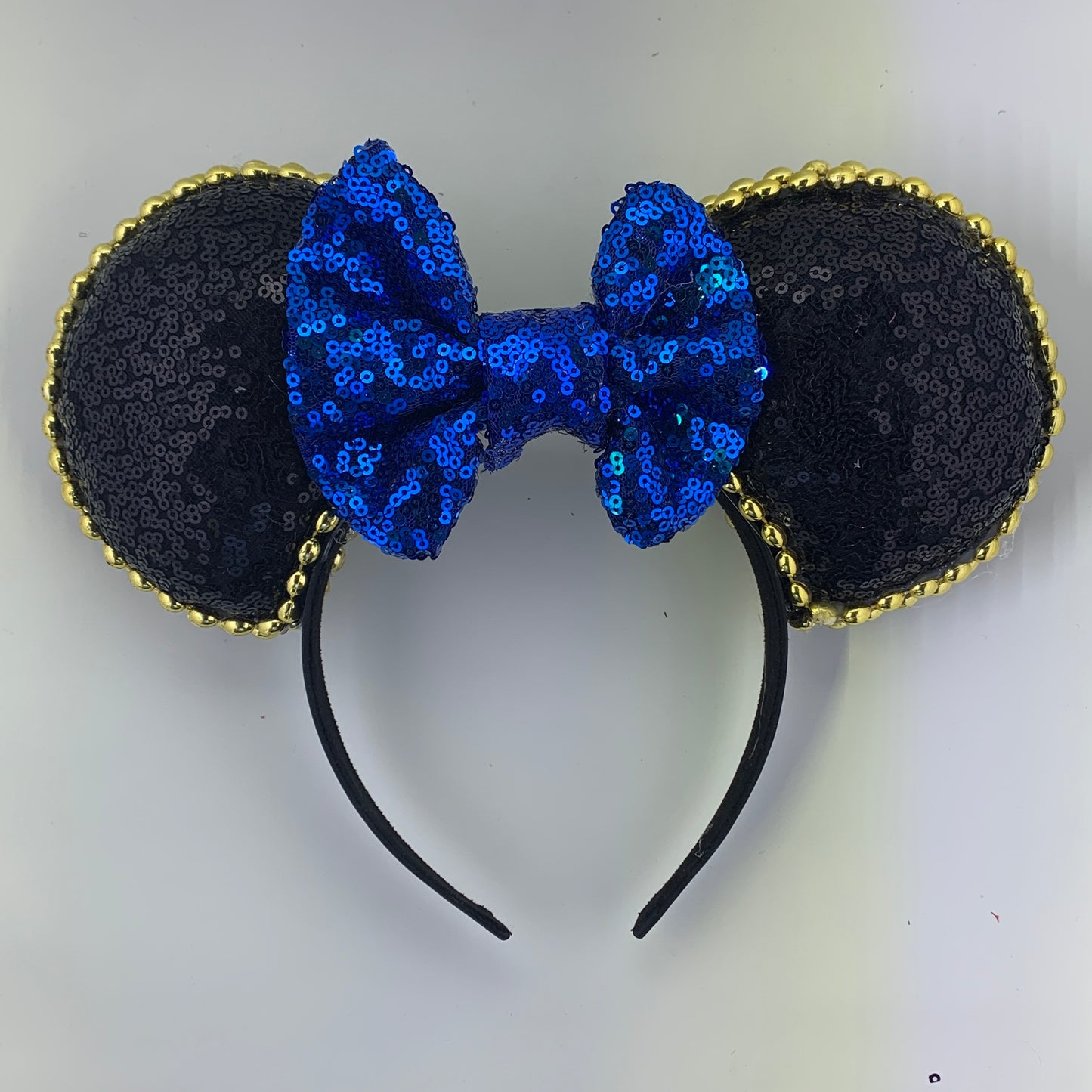 Sequin Ears For Dance Teams (Black Base | Gold Beads)