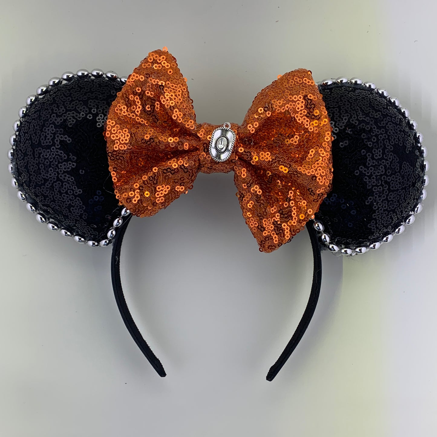 Sequin Ears For Dance Teams (Black Base | Silver Beads)
