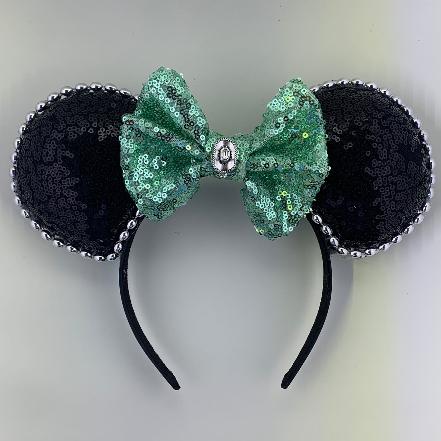 Sequin Ears For Dance Teams (Black Base | Silver Beads)